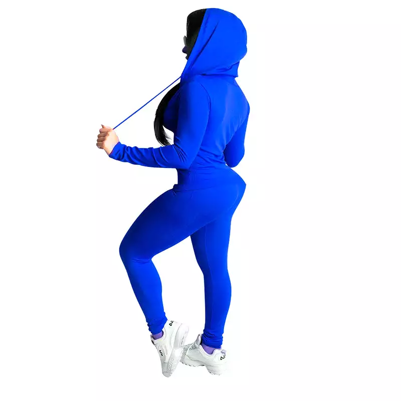 2 piece Sweatshirt And Pants Sportwear Suit Zipper Hoodies Clothes