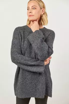 Avenue Oversized Jumper - Ash Black