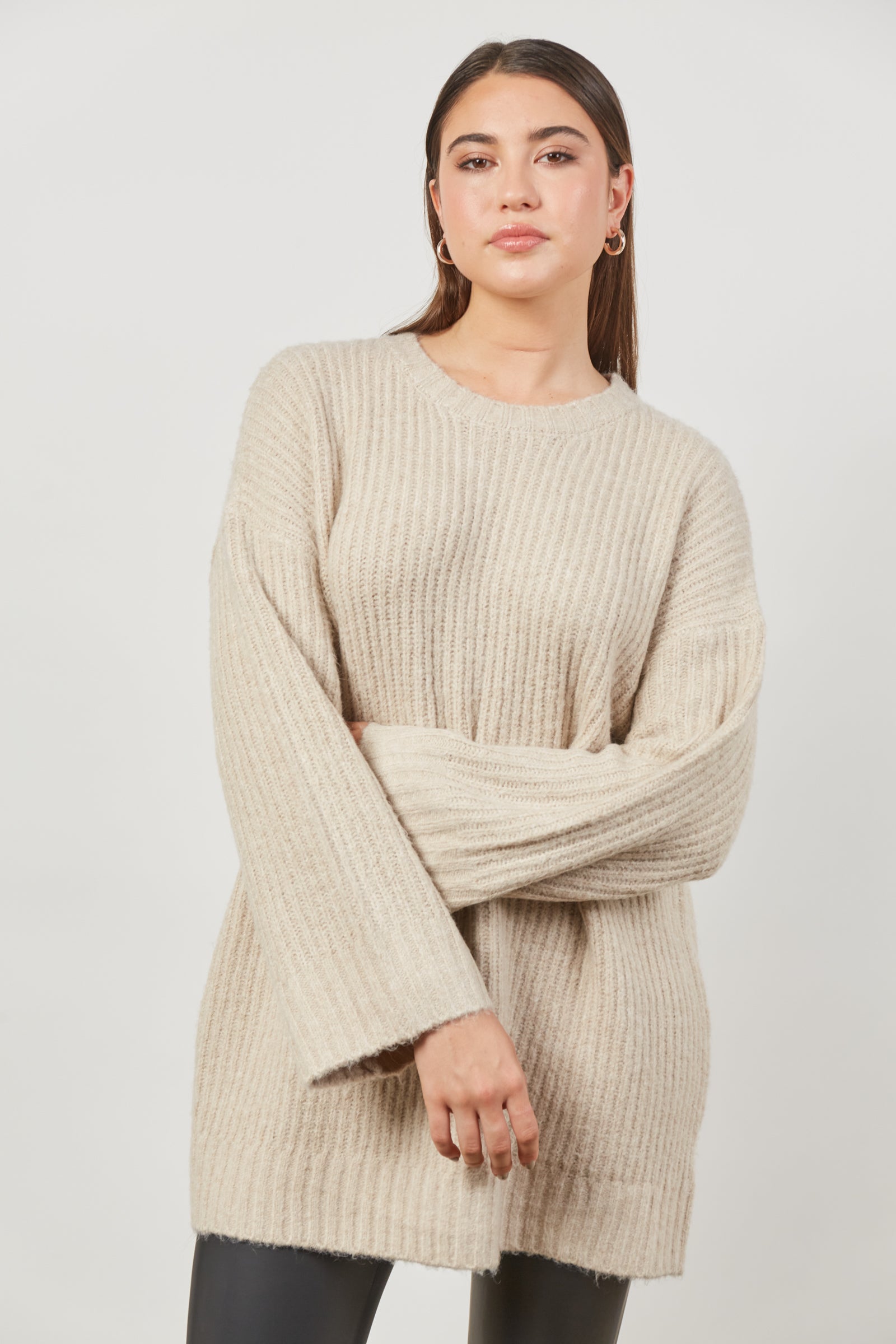 Avenue Oversized Jumper - Buff