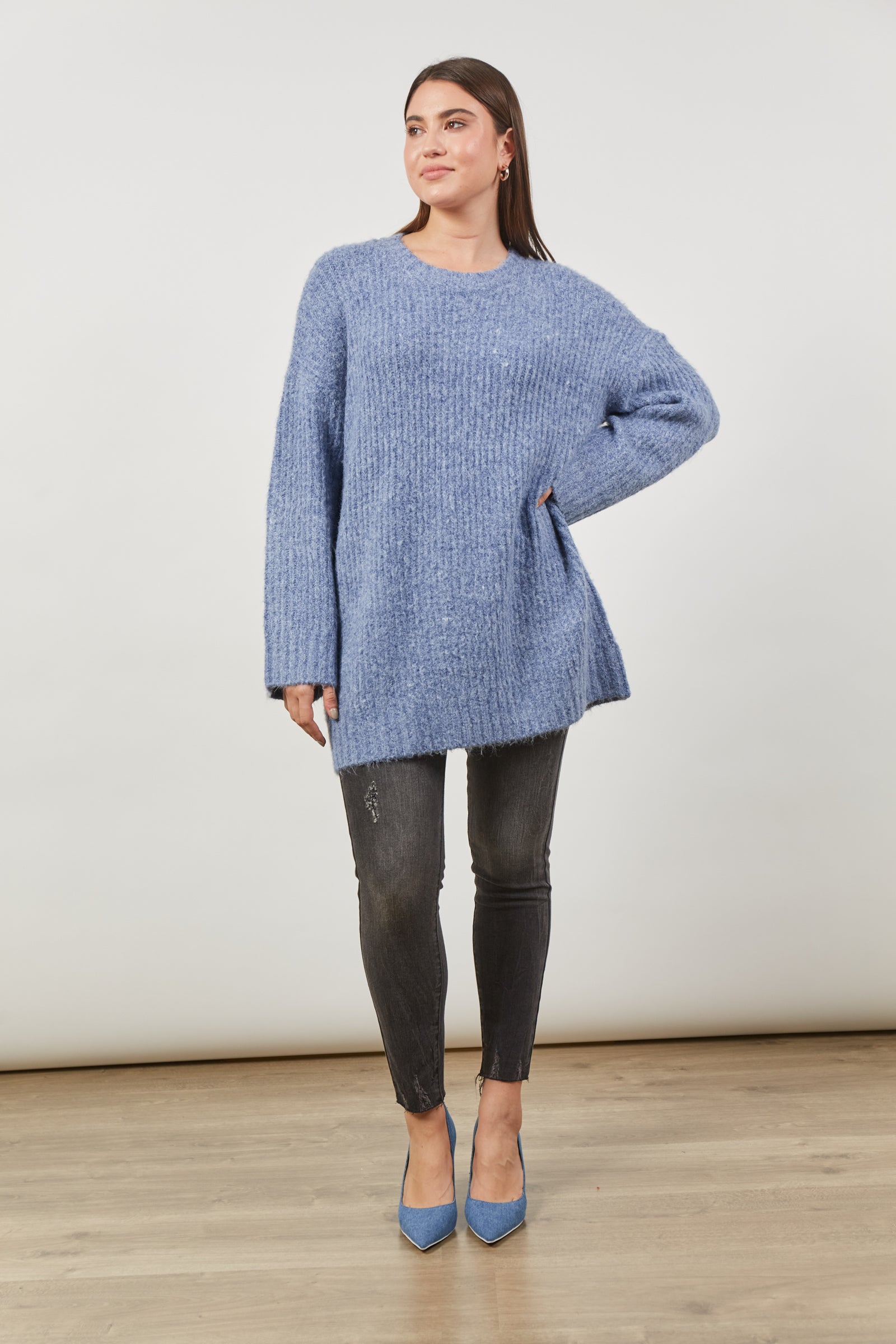 Avenue Oversized Jumper - Nevada Blue