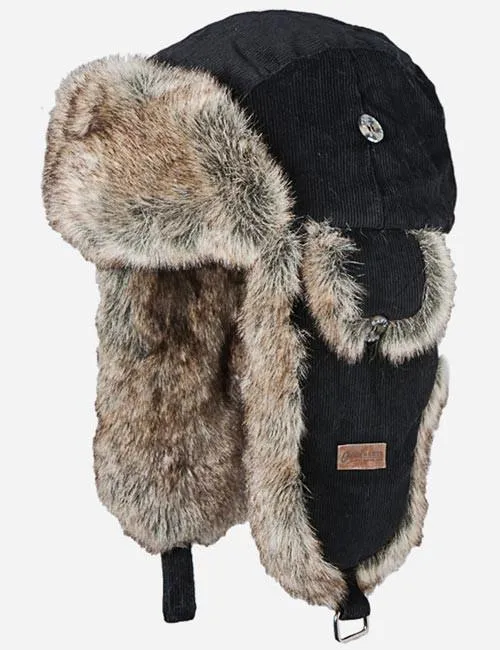 Barts Rib Bomber Winter Trapper Hat - Black