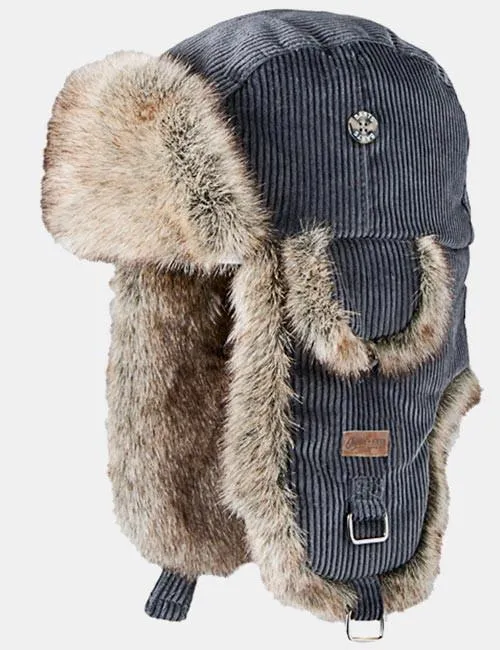 Barts Rib Bomber Winter Trapper Hat - Grey