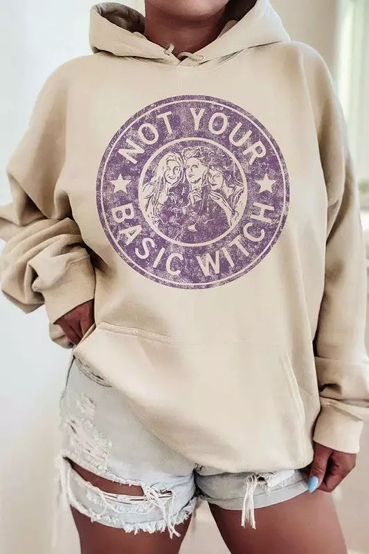 BASIC WITCH HALLOWEEN GRAPHIC HOODIE PLUS SIZE