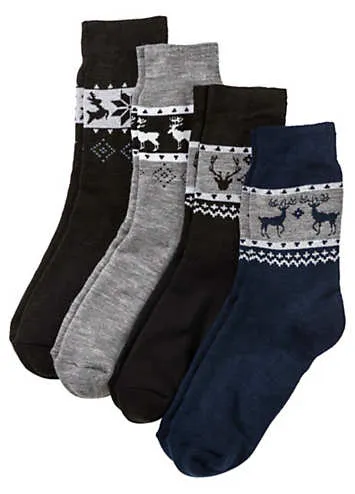 bonprix Pack of 4 Pairs of Winter Socks | Grattan