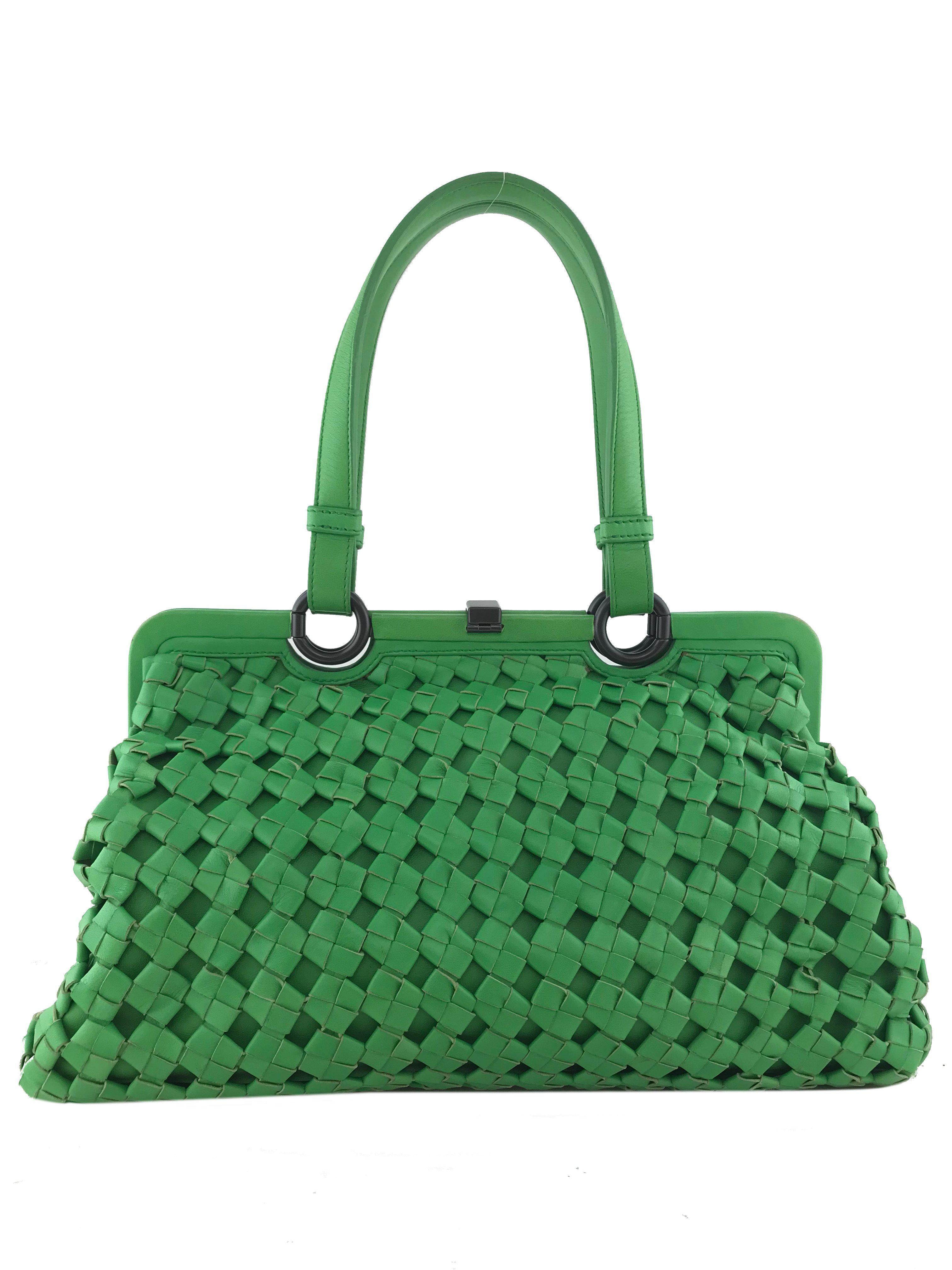 Bottega Veneta Limited Edition Woven Leather Framed Bag