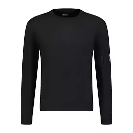 CP COMPANY DIAGONAL RAISED ARM LENS SWEATSHIRT BLACK