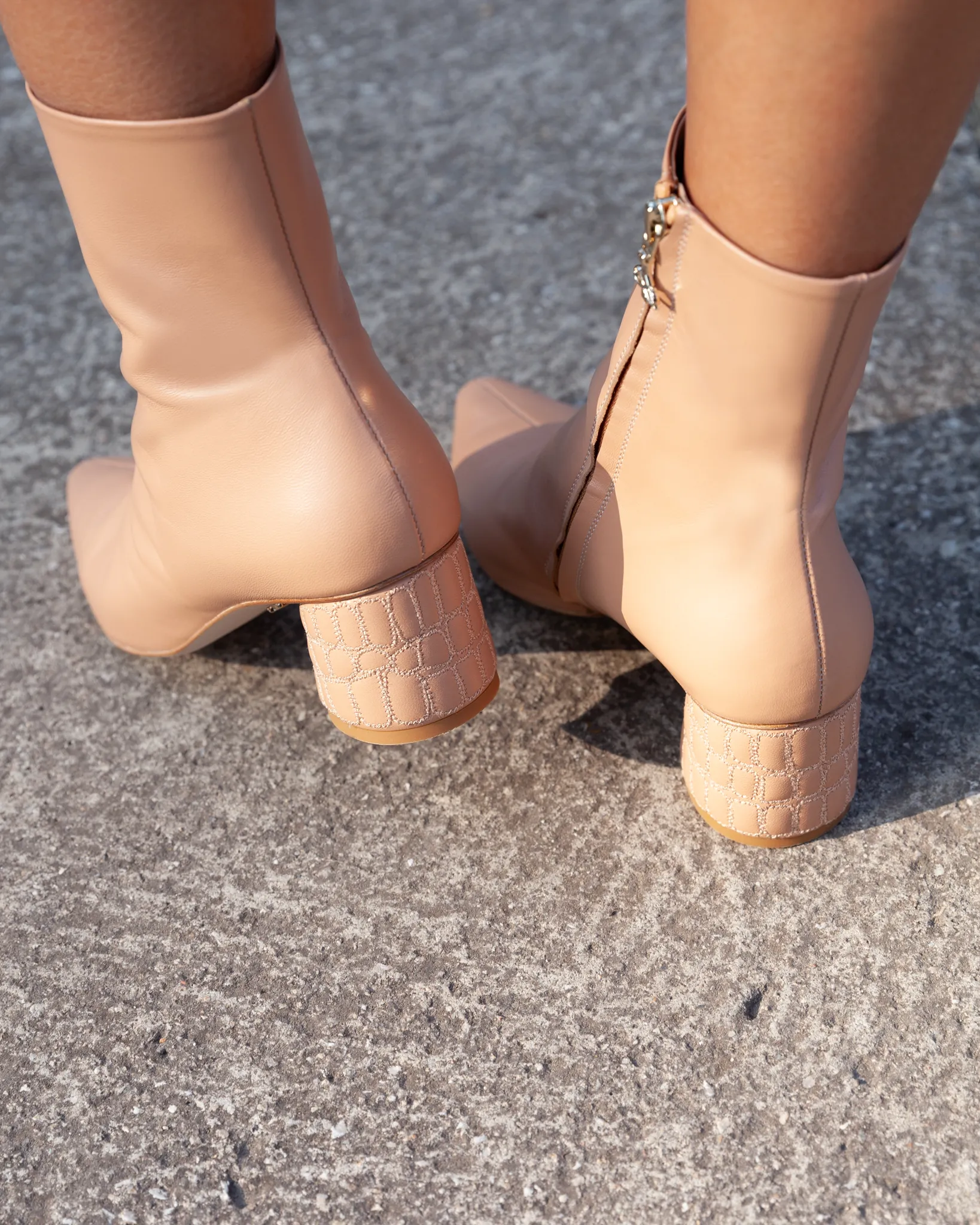 Croc Heel Boot 55 Tan Leather