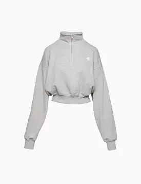 Cropped Half-Zip Sweatshirt