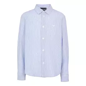 Emporio Armani Boys Blue Striped Dress Shirt_3R4C09-4N7SZ