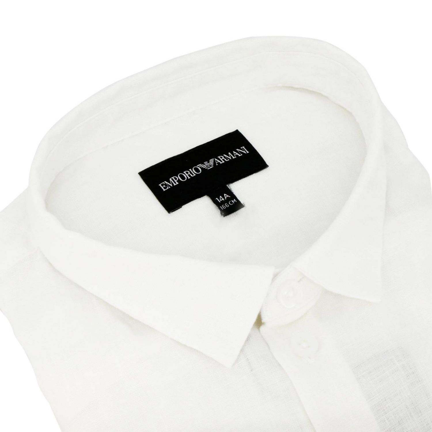 Emporio Armani Boys Linen Dress Shirt_8N4CJ9