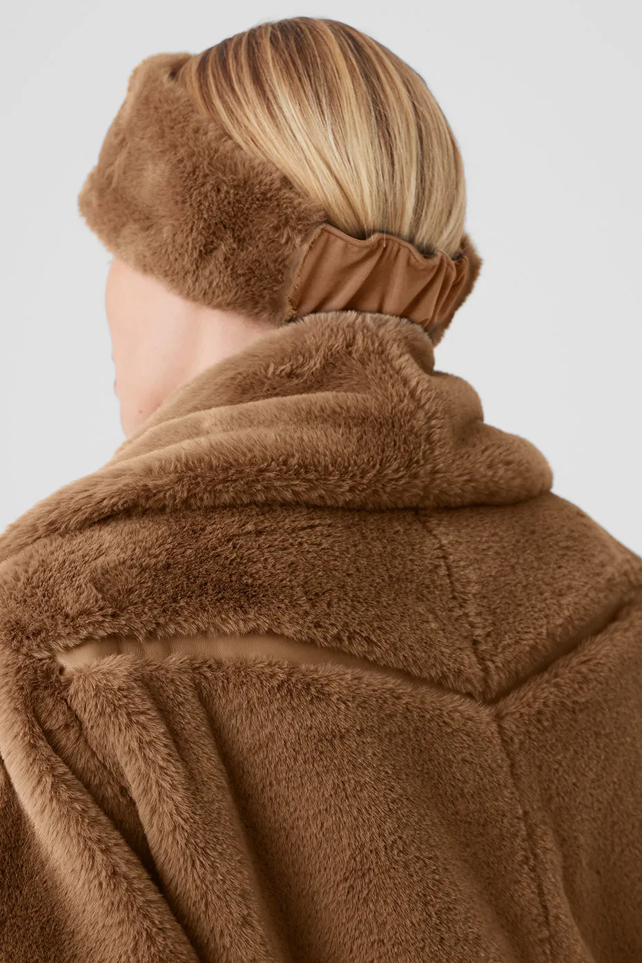 Faux Fur Ear Warmers - Toasted Almond