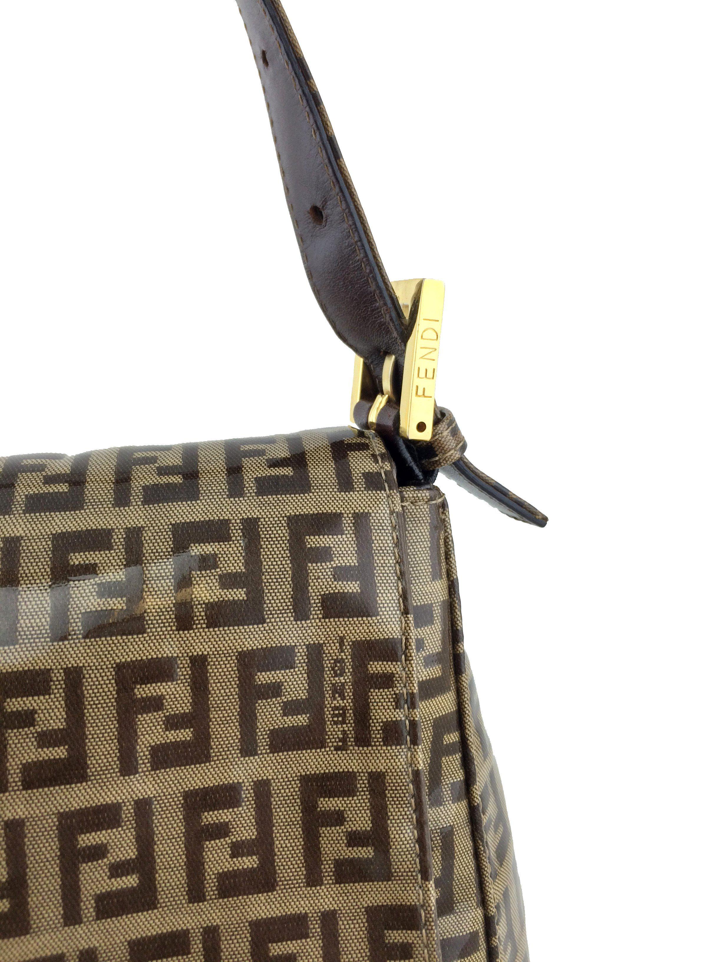 Fendi Zucchino Coated Canvas Large Mama Baguette