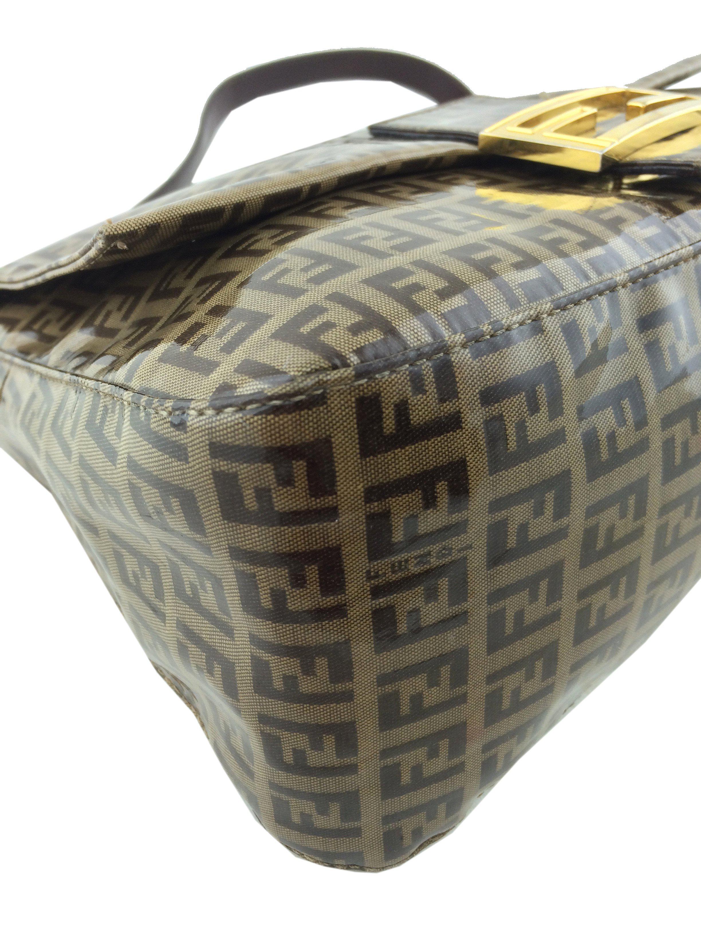 Fendi Zucchino Coated Canvas Large Mama Baguette