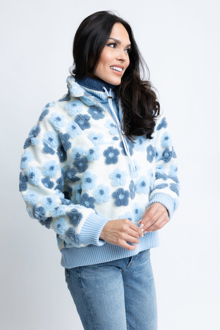 Floral Retro Fleece Pullover