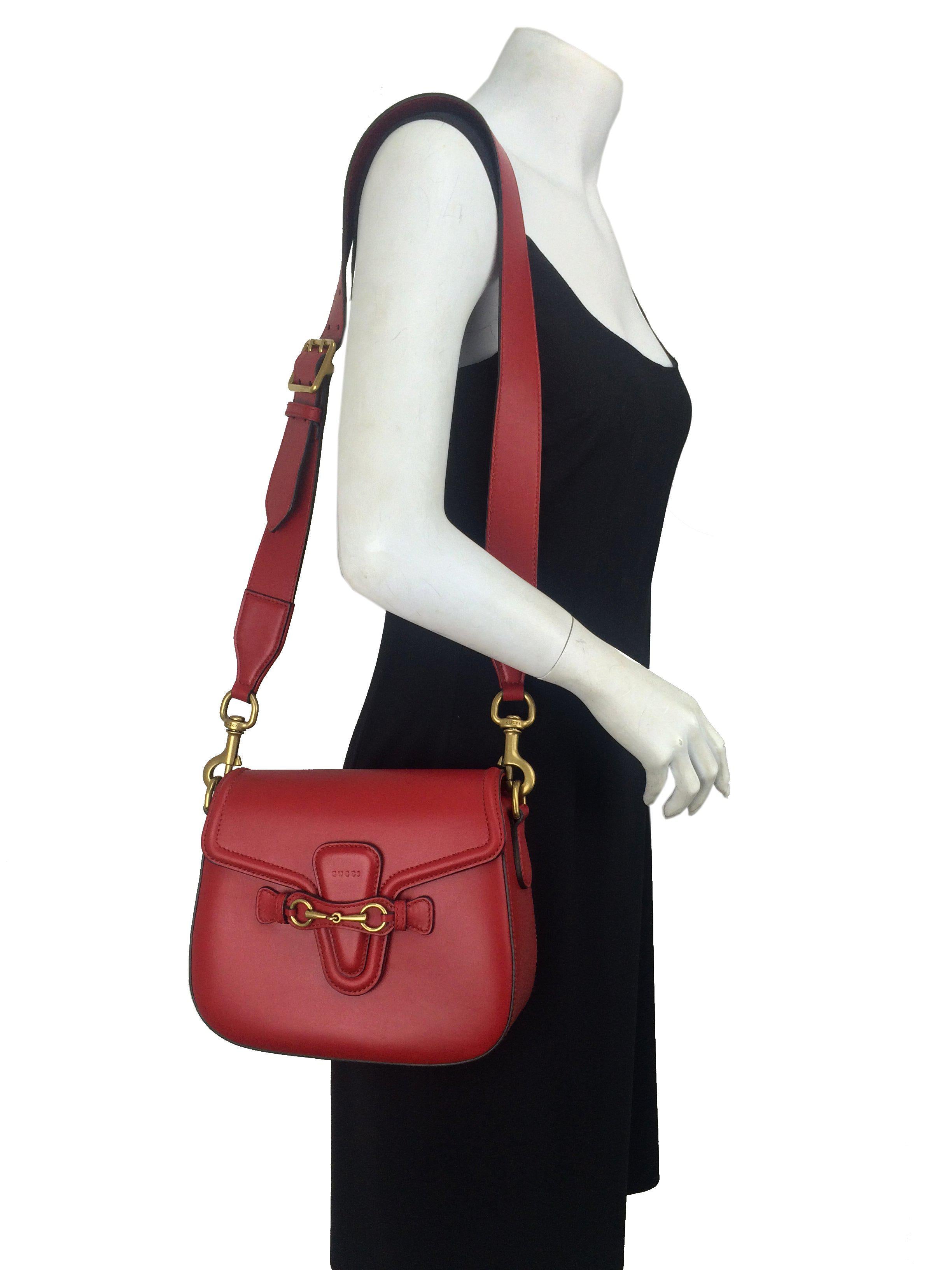 Gucci Lady Web Medium Leather Shoulder Bag