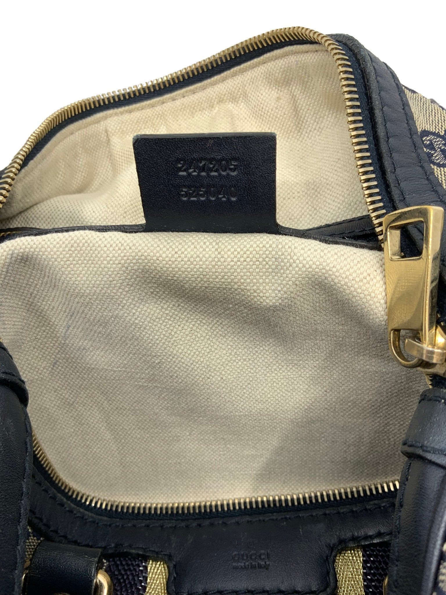 Gucci Monogram Canvas Web Boston Bag with Shoulder Strap