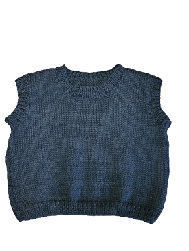 Handknit Vest - Charcoal