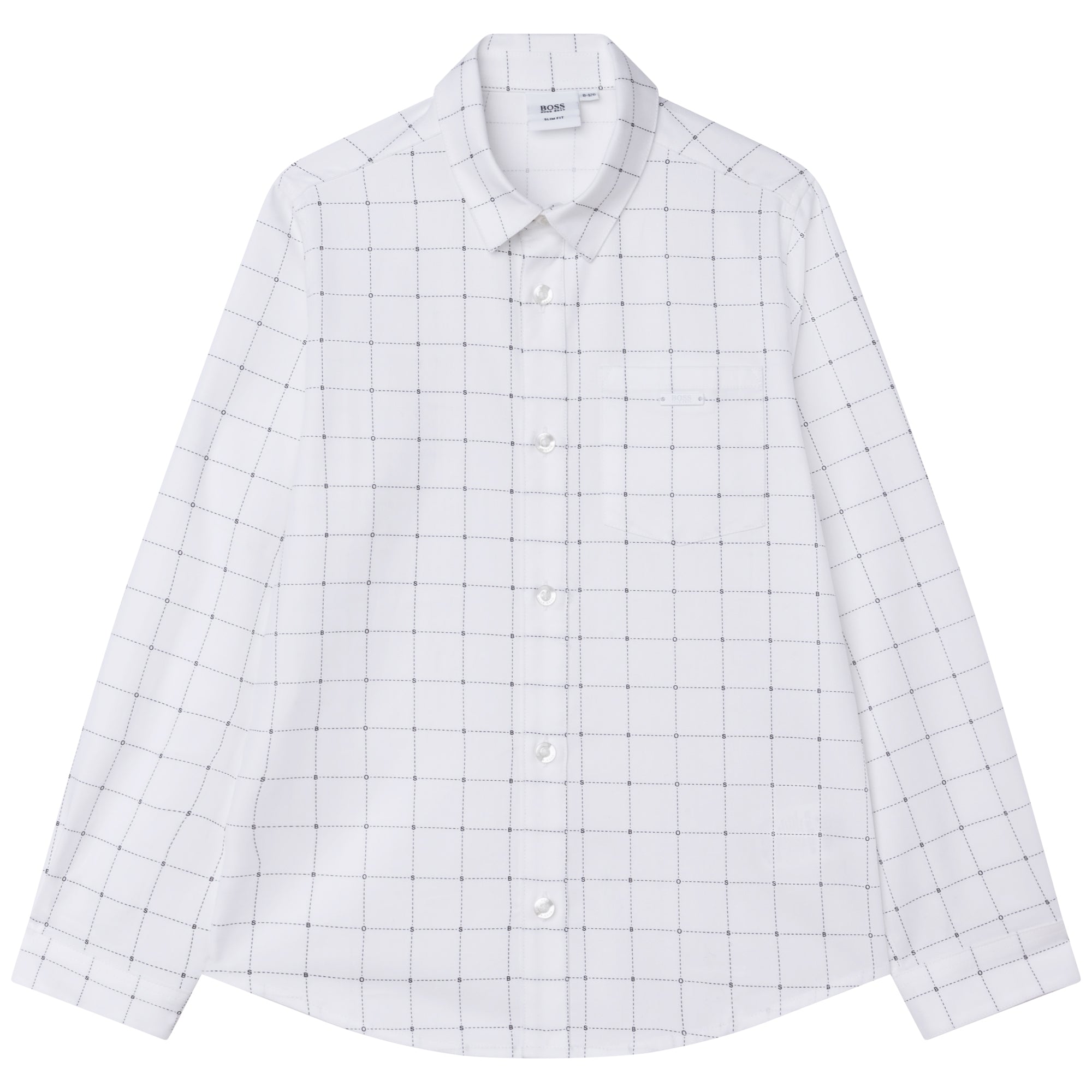 Hugo Boss Boys L/S Dress Shirt w/Pattern_ White J25N64-10B