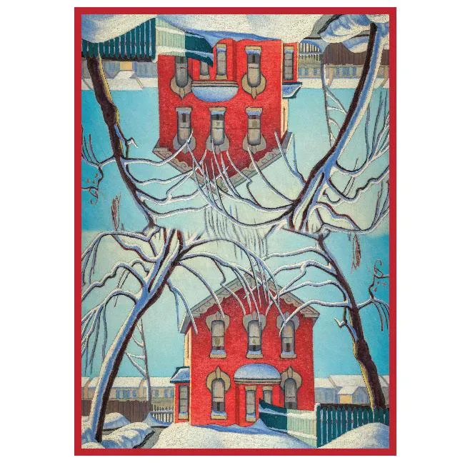 Lawren Harris Red House in Winter Microfibre Towel