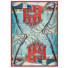 Lawren Harris Red House in Winter Microfibre Towel