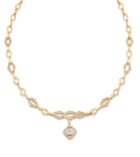 Lucia Leela Gold Link Diamond Pendant Necklace