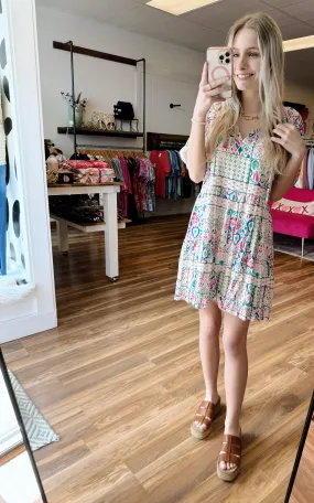 Madie Printed Short Sleeve Dress