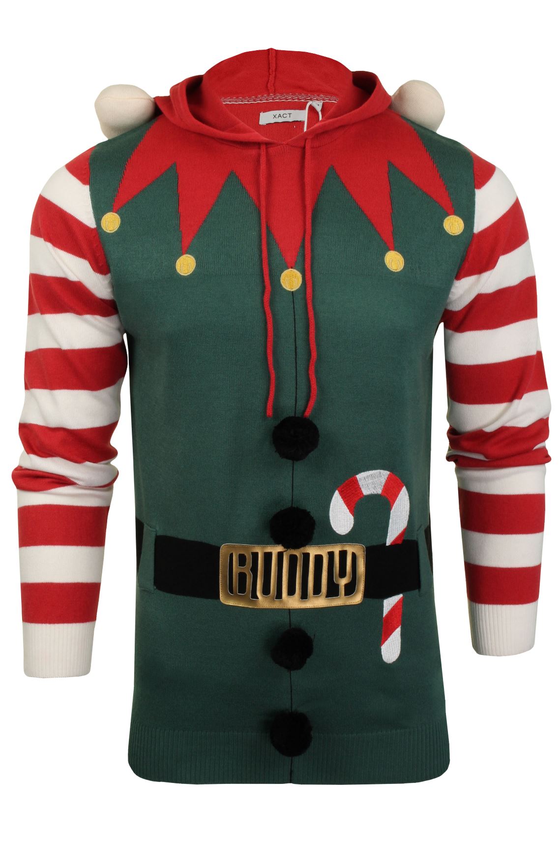 Mens Christmas Elf  and Rudolph Reindeer Xmas Jumper by Xact