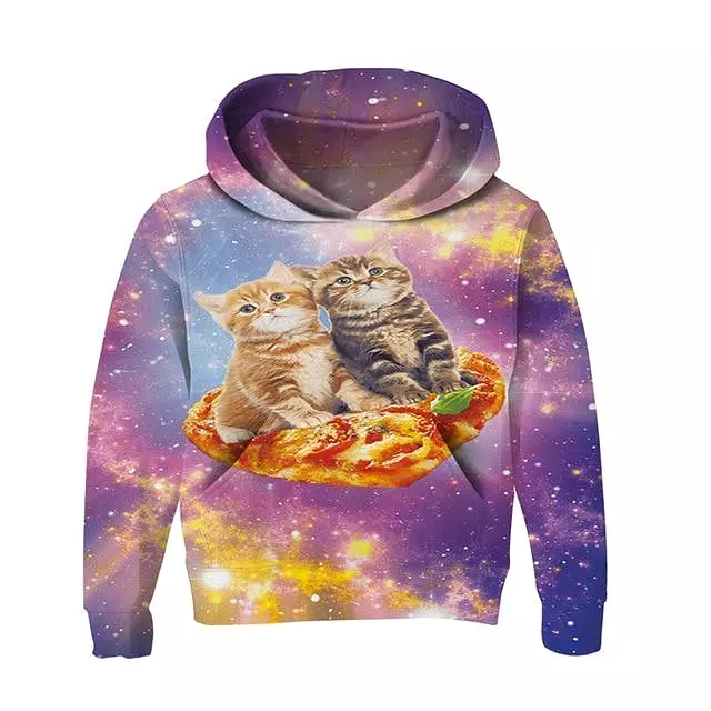 Meow 3D Kids Hoodies UNISEX