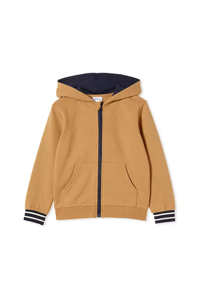 Milky Hooded Zip Thru - Sand