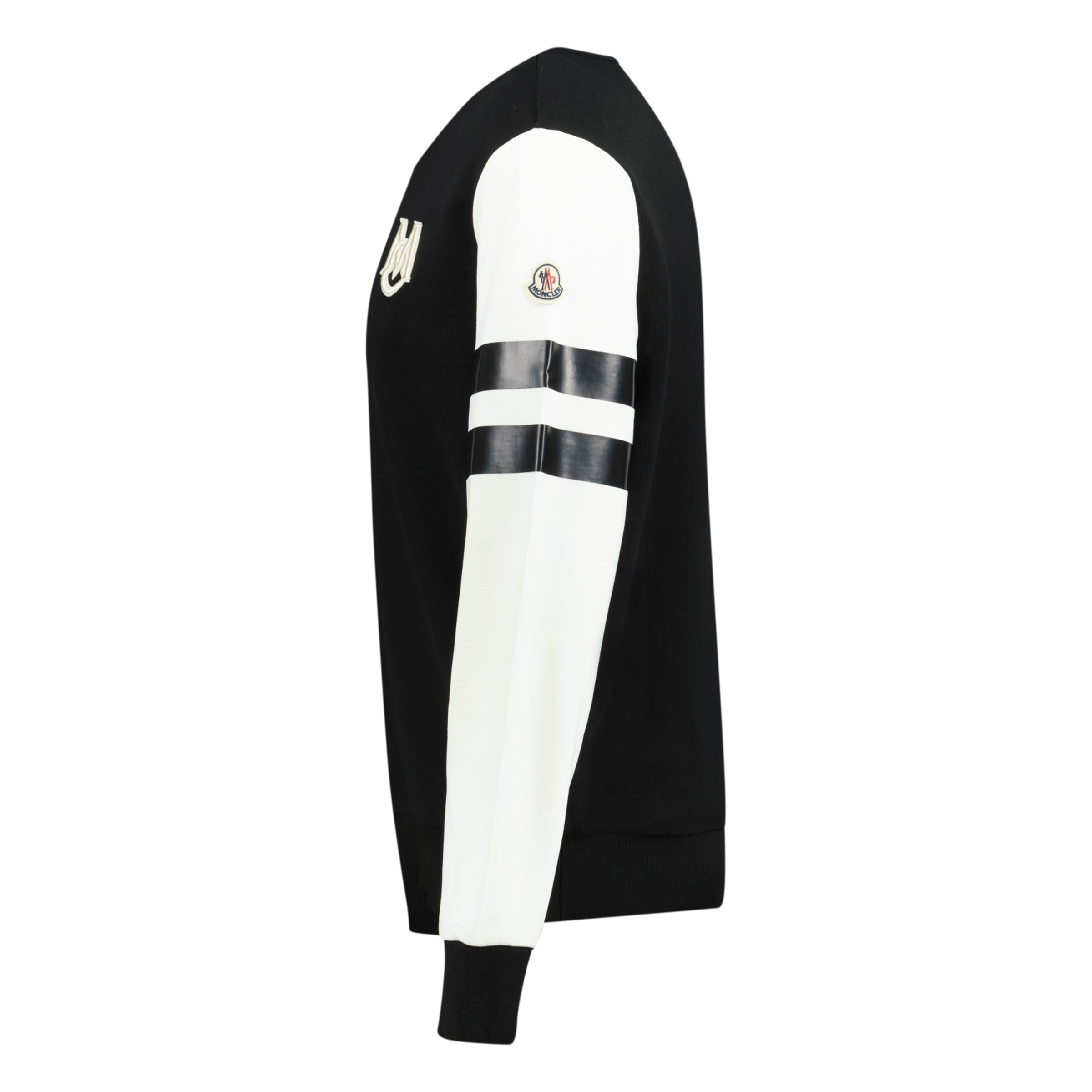 MONCLER EMBROIDERED MONOGRAM SWEATSHIRT BLACK/WHITE