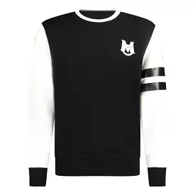 MONCLER EMBROIDERED MONOGRAM SWEATSHIRT BLACK/WHITE