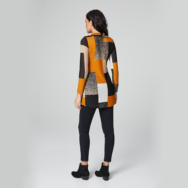 Mustard, Black & Cream Long Sleeve Thin Knit