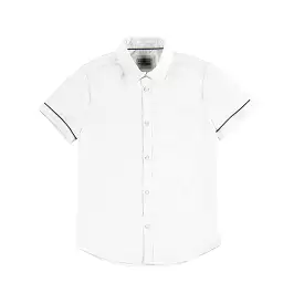 Nukutavake Boys Short Sleeve Dress Shirt w/Contrast _White 6110-34