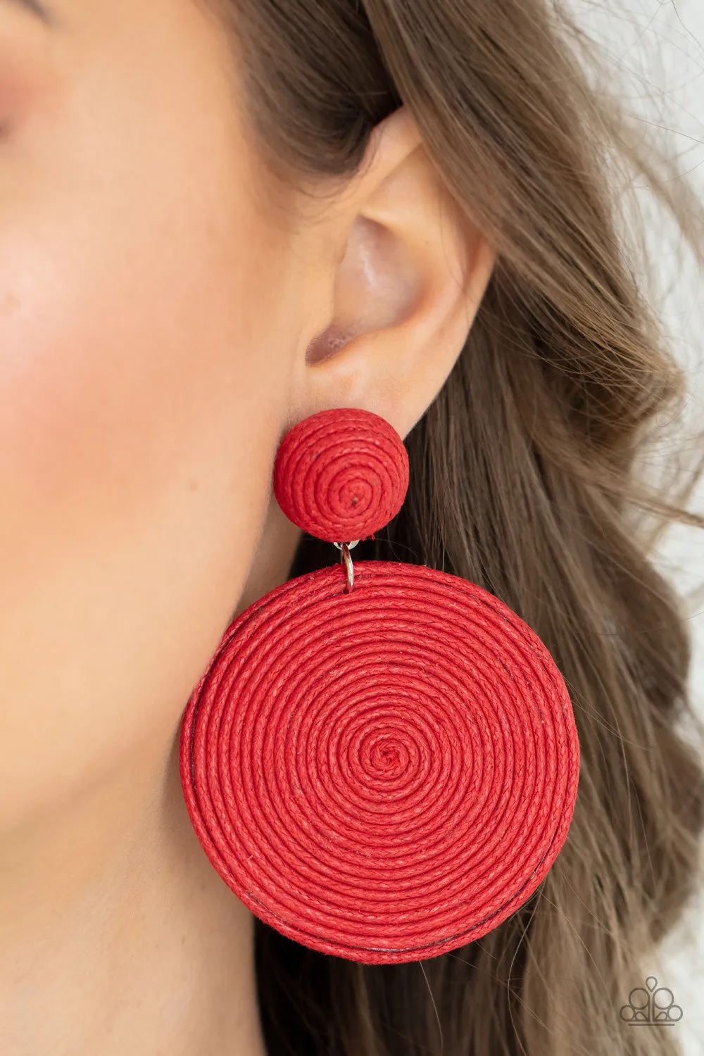 Paparazzi Accessories - Circulate The Room - Red Earrings