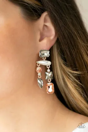 Paparazzi Accessories: Hazard Pay - Multi Earrings Rose Gold