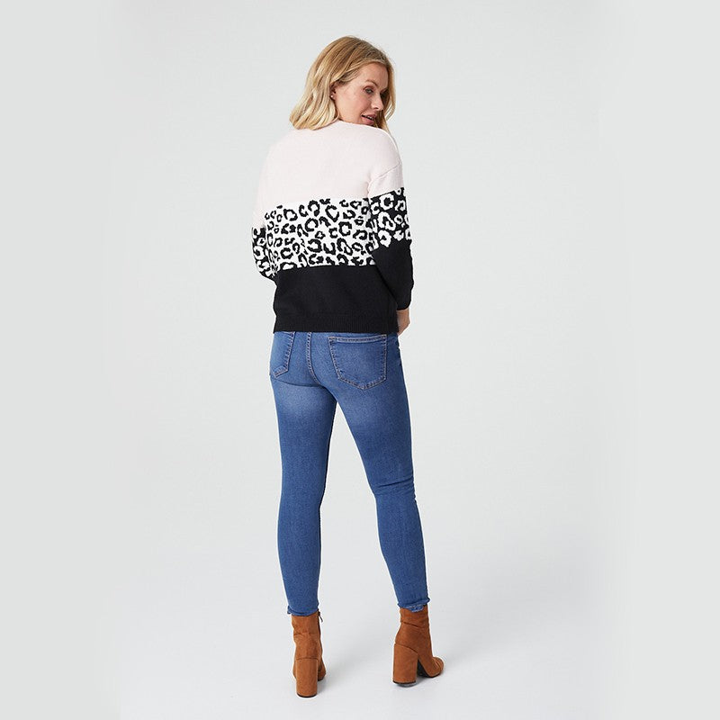 Pink Leopard Long Sleeve Knit