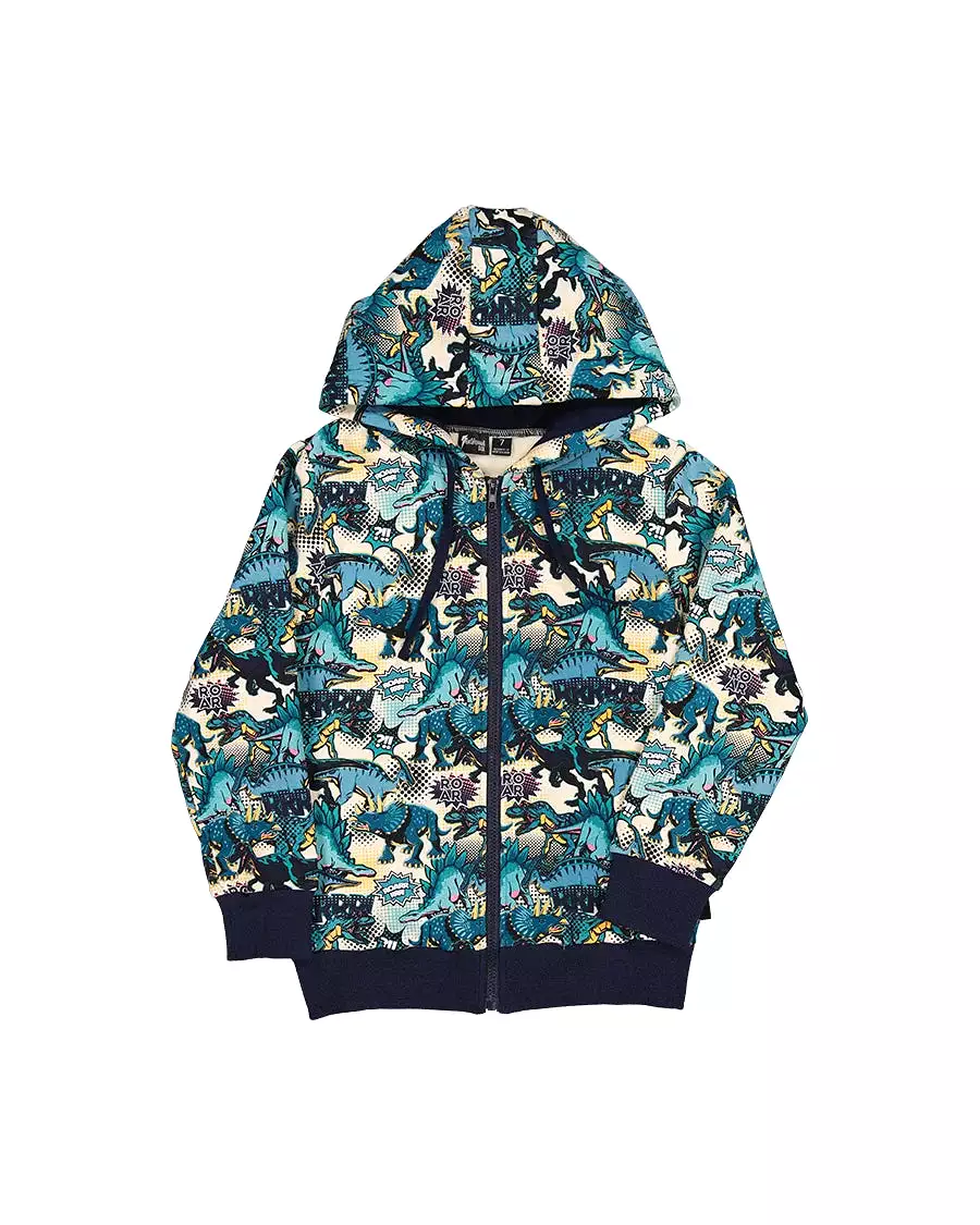 Radicool Dude - Pop Art Dino Zip Hood