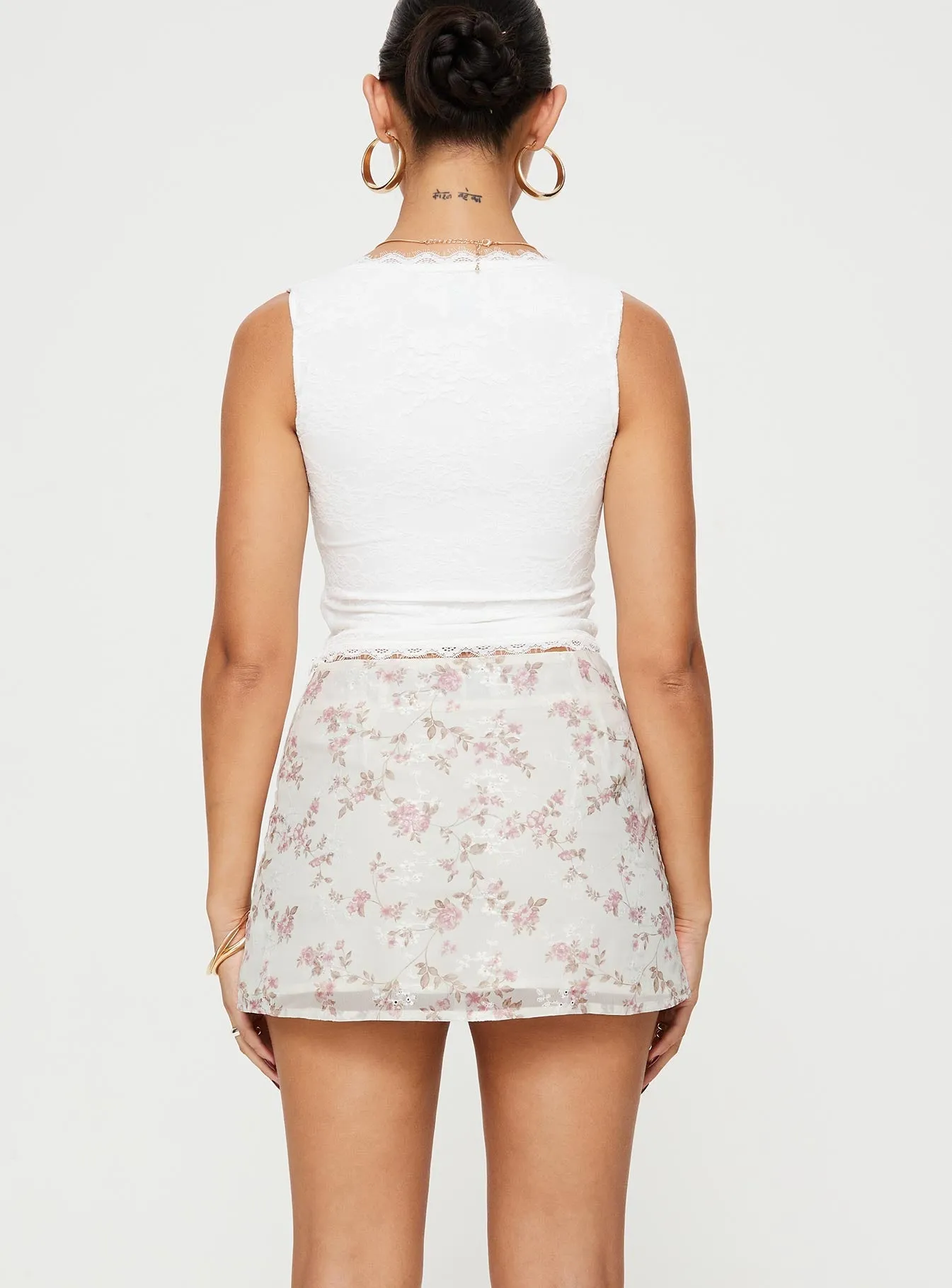 Salmar Mini Skirt Cream / Pink Floral