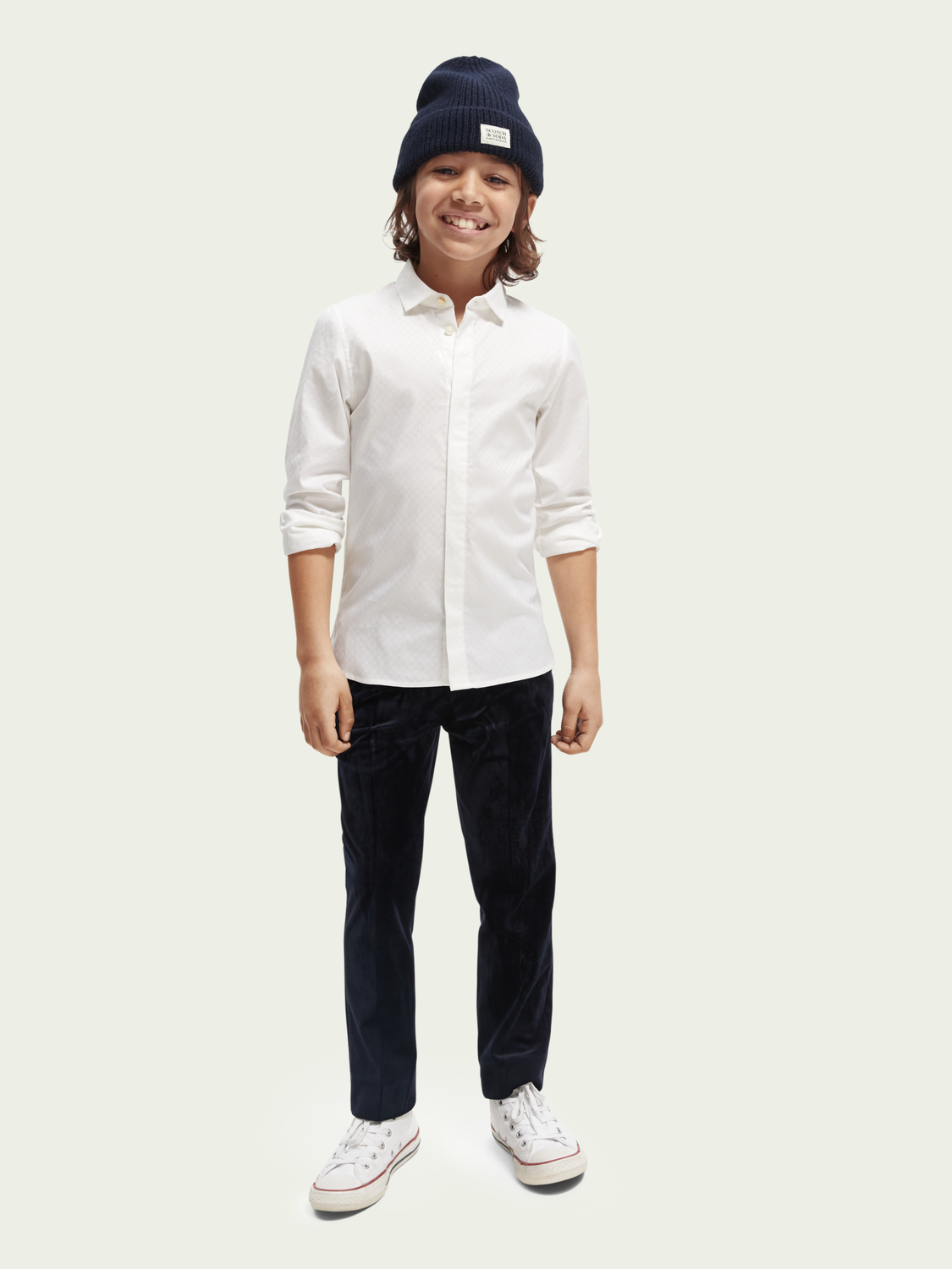 Scotch & Soda Boys L/S Slim Fit Dress Shirt _White 167560-0006