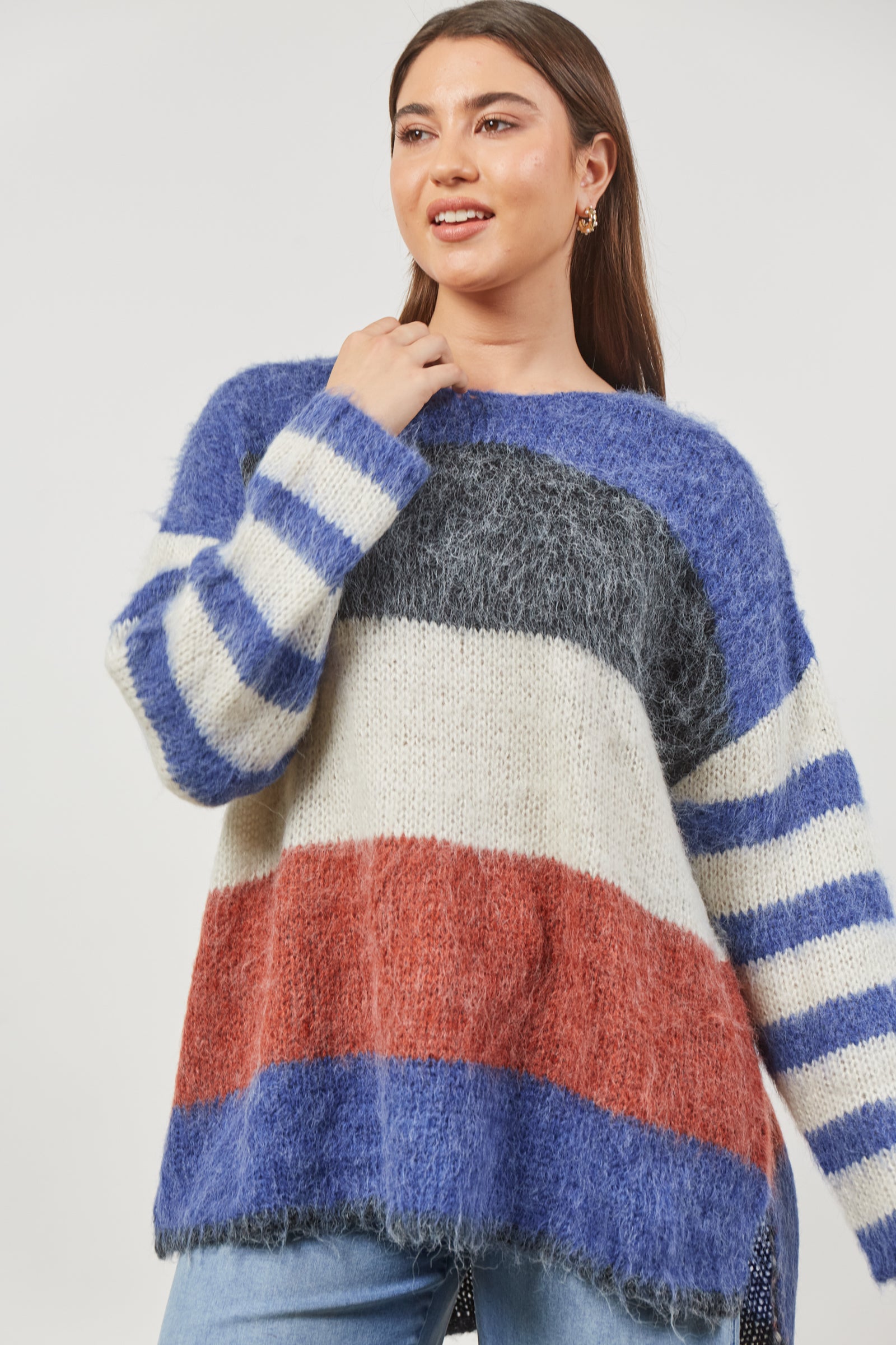 Serene Stripe Jumper - Azure Stripe