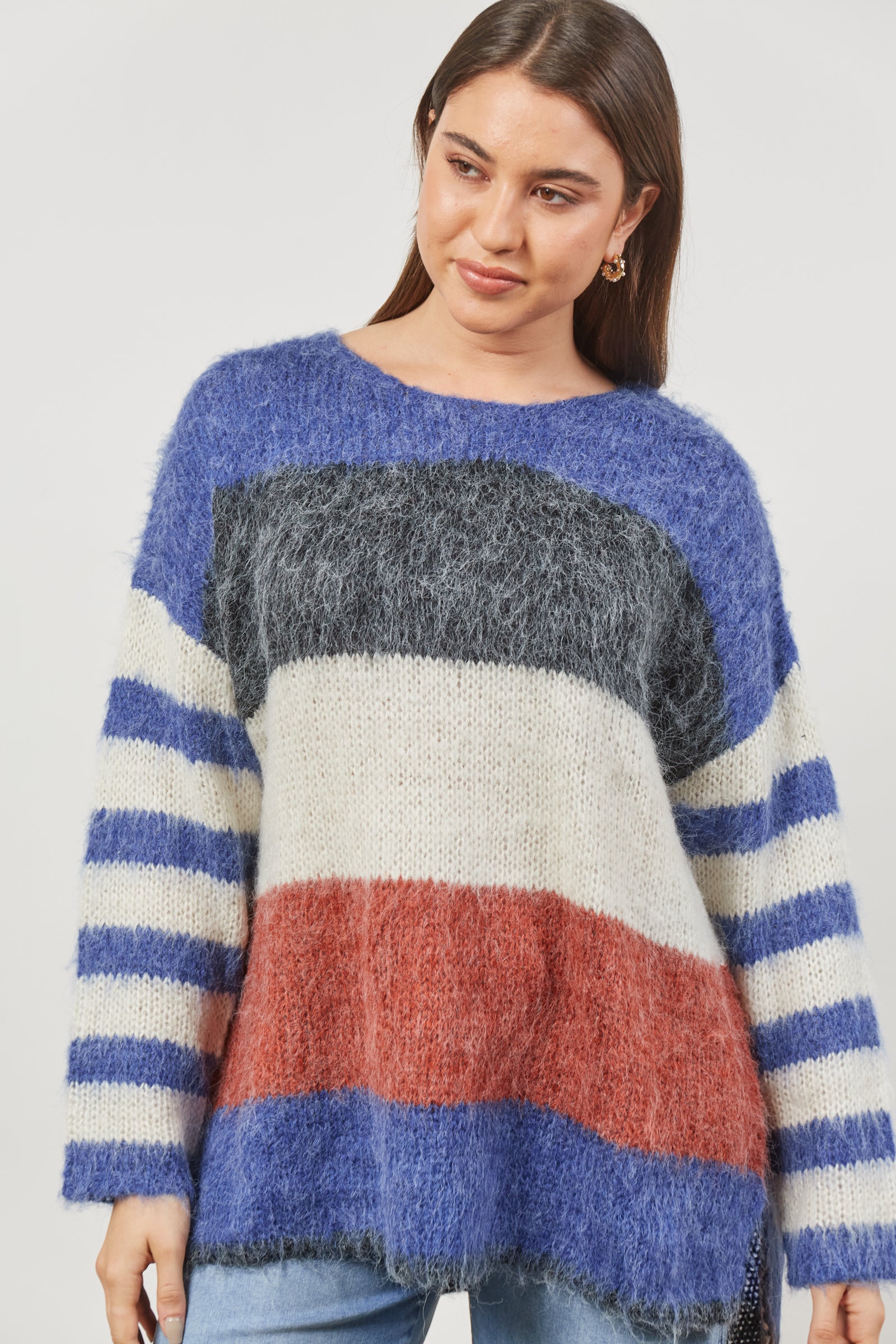 Serene Stripe Jumper - Azure Stripe