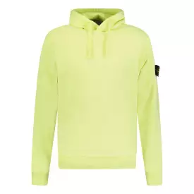 STONE ISLAND BASIC BADGE HOODED SWEATSHIRT LIME GREEN