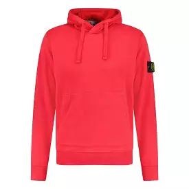 STONE ISLAND BASIC BADGE HOODED SWEATSHIRT RED