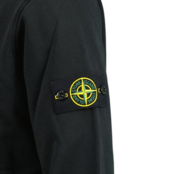 Stone Island Zip Hooded Sweatshirt Black