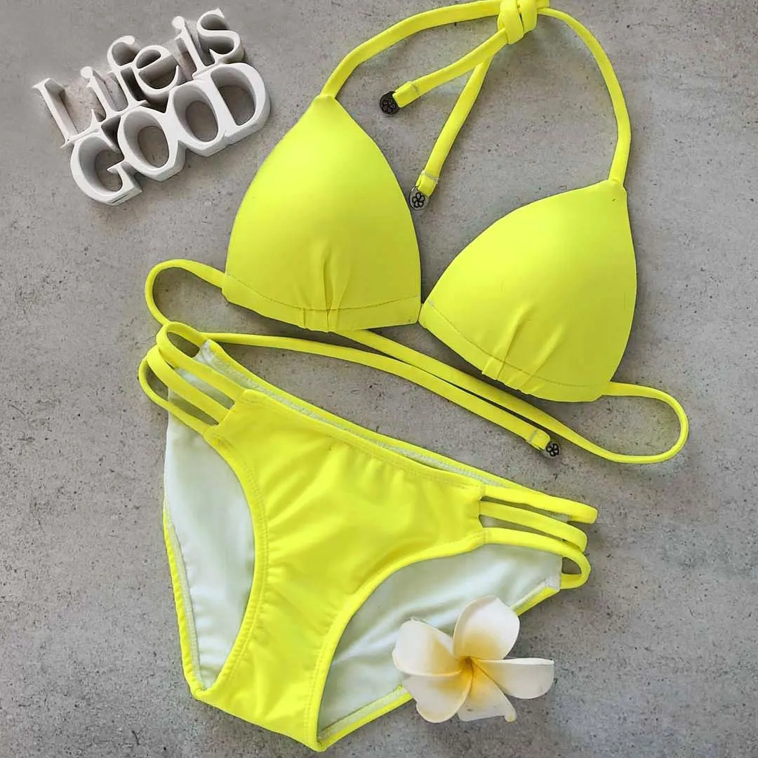 Strappy Bikini Bottom - LUMO LEMON