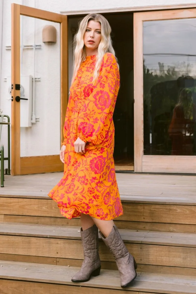 Sweet Paradise Long Sleeve Midi Dress