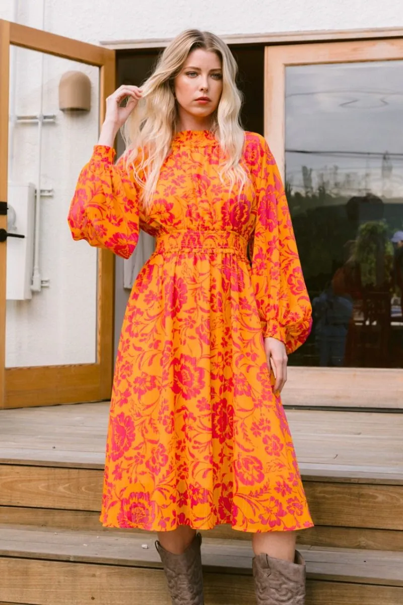 Sweet Paradise Long Sleeve Midi Dress