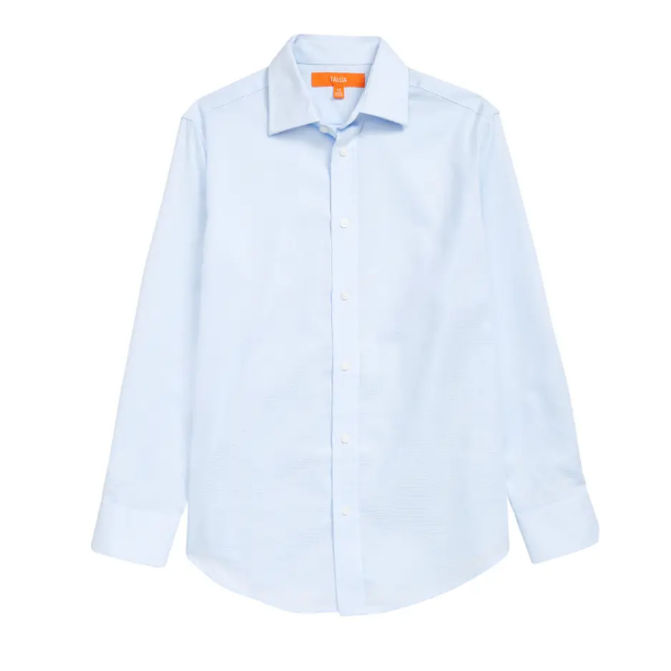 Tallia Boys Textured Blue Dress Shirt KZ0008