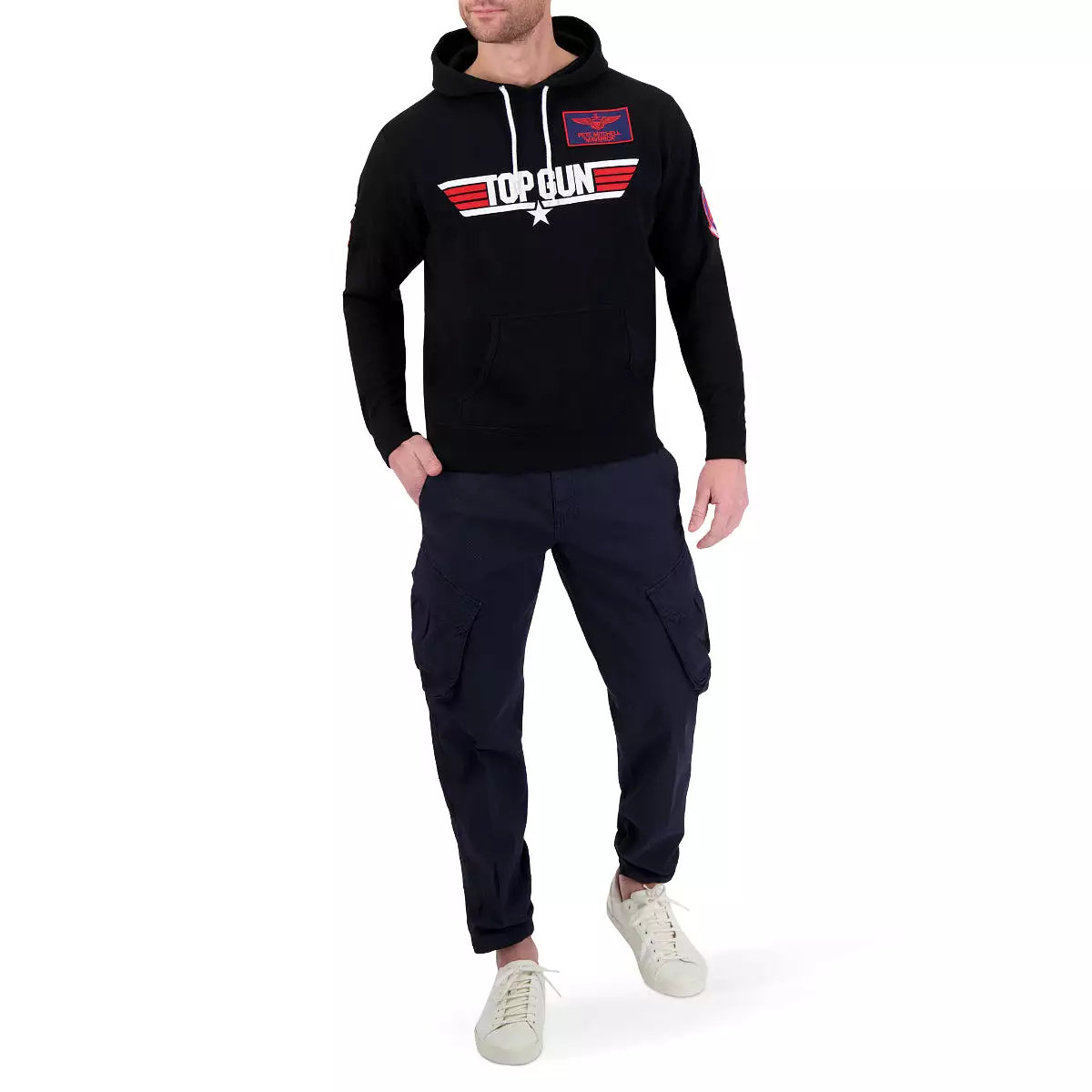 TOP GUN Unisex Logo Hoodie - BLACK