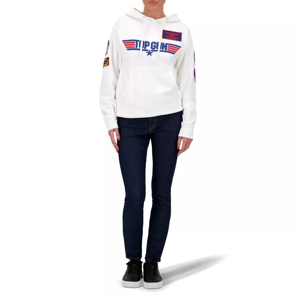 TOP GUN Unisex Logo Hoodie - WHITE